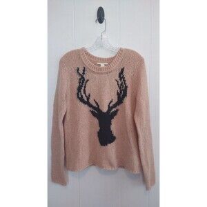 Forever 21 | Tan Black Deer Sweater Size Large